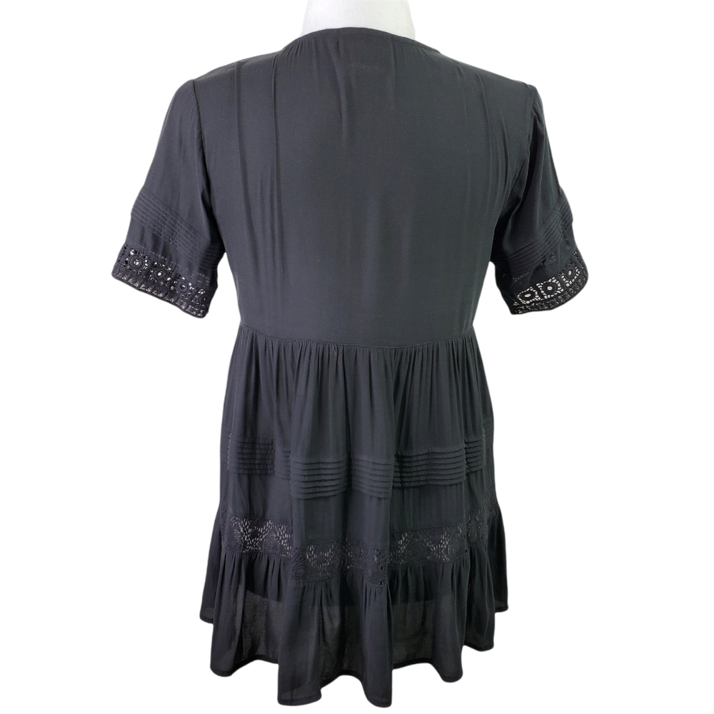 SOLD ~ MAEVE FLOWY TIERED LACE CUTOUT TUNIC TOP ~ XS - Picture 2 of 13